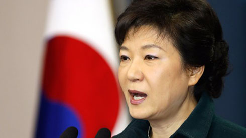 South Korea's President Park Geun-Hye addresses the nation at the presidential Blue House in Seoul on March 4, 2013. Park made a public apology on March 4 for a deadlock in state affairs, a week after she was inaugurated as the country's first woman leader.     AFP PHOTO / POOL / Lee Jae-Won        (Photo credit should read LEE JAE-WON/AFP/Getty Images)